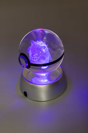 3D Laser Engraved Crystal Ball – Colour-Changing LED Display