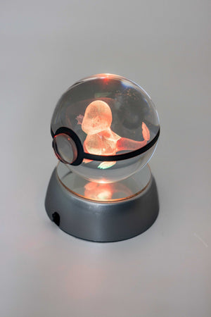3D Laser Engraved Crystal Ball – Colour-Changing LED Display