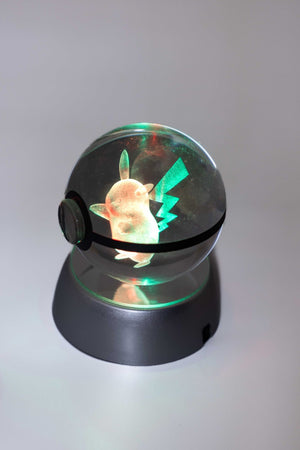 3D Laser Engraved Crystal Ball – Colour-Changing LED Display