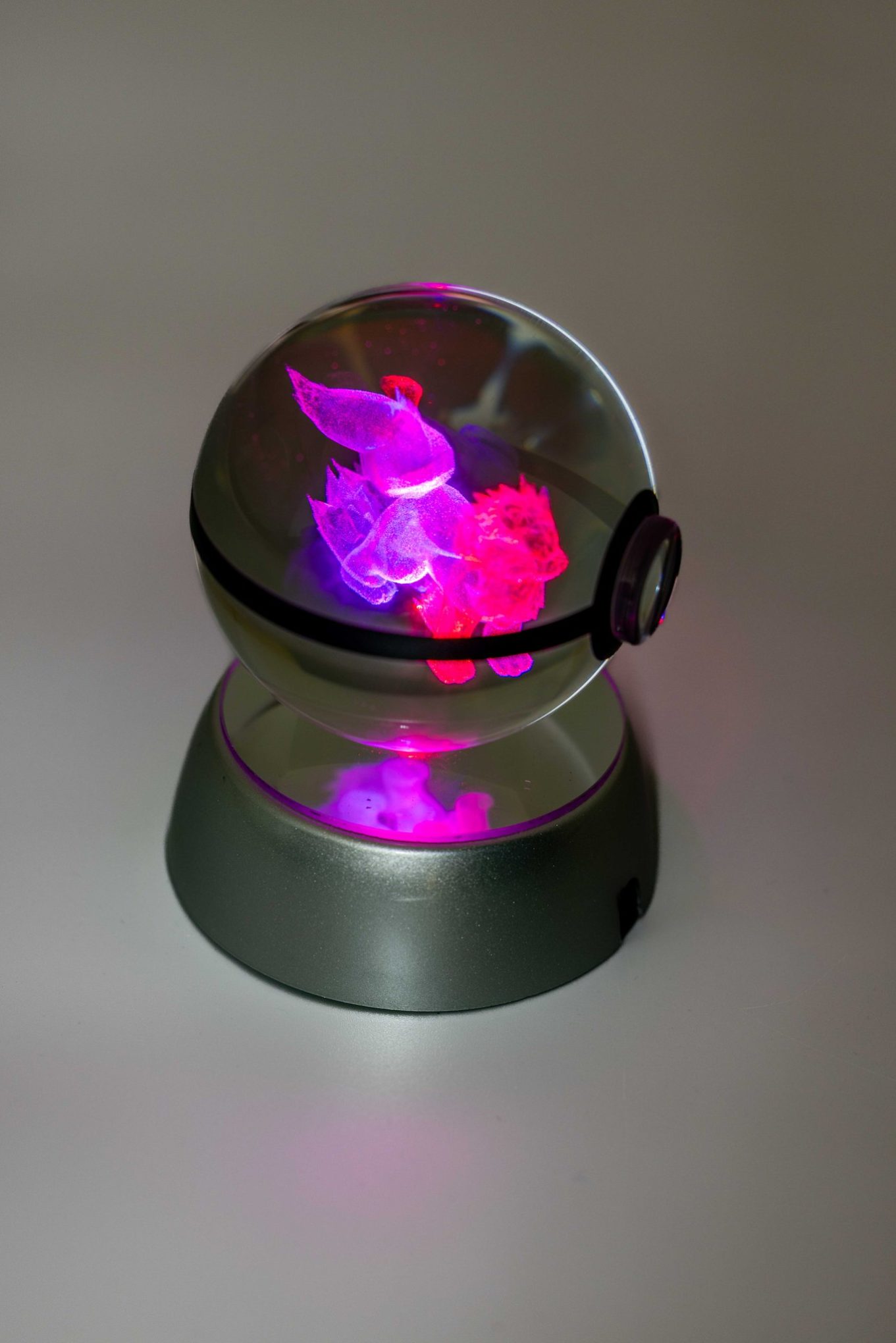 3D Laser Engraved Crystal Ball – Colour-Changing LED Display