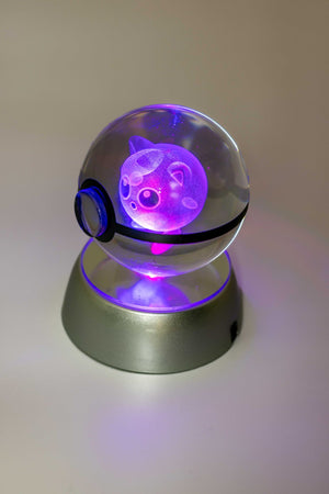3D Laser Engraved Crystal Ball – Colour-Changing LED Display