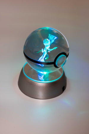 3D Laser Engraved Crystal Ball – Colour-Changing LED Display
