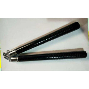 Nunchaku (Nunchuk) - Black, Ribbed Grips (Wood)