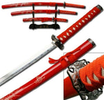 Red Dragon Display (Straight) Katana Triple Set