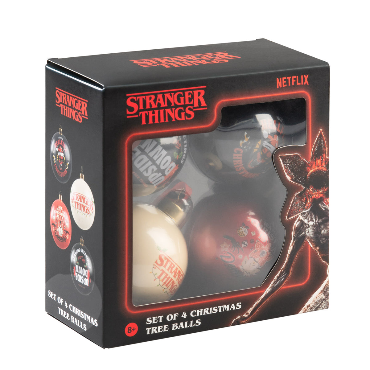 STRANGER THINGS SET OF 4 CHRISTMAS BALLS
