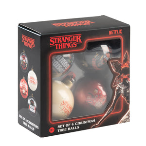 STRANGER THINGS SET OF 4 CHRISTMAS BALLS