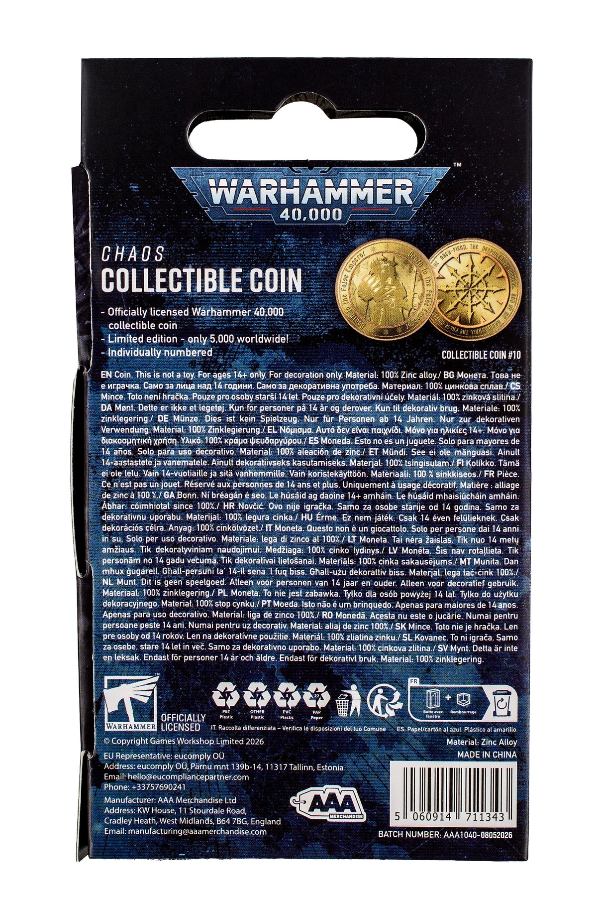 Warhammer 40000: Chaos Collectible Coin