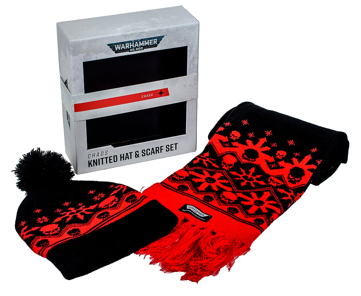 Warhammer Chaos Knitted Hat and Scarf Set