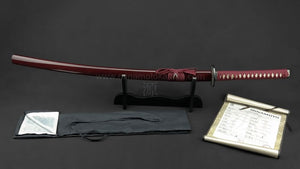 Warrior's Rage' (Red) Hand Forged Katana In 1060 High Carbon Steel