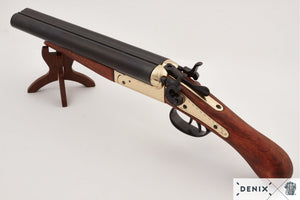 Wells Fargo Stagecoach Defender - Double Barrel  Wyatt Earp Shotgun Pistol / Sawn-Off with Brass Action- USA 1868