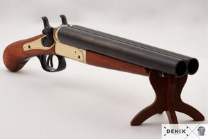 Wells Fargo Stagecoach Defender - Double Barrel  Wyatt Earp Shotgun Pistol / Sawn-Off with Brass Action- USA 1868
