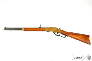 "The Gun That Won The West" Winchester '73 Repeating Rifle (Black, Engraved Gold) with Ejecting Dummy Rounds - USA 1873