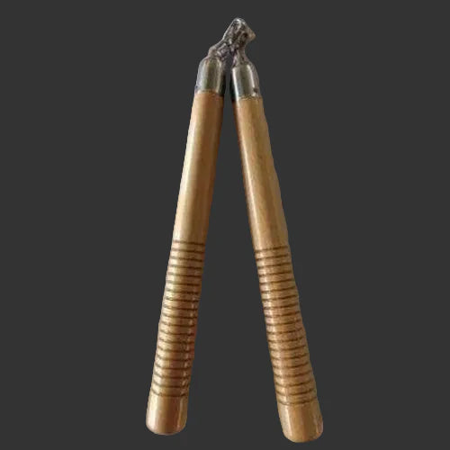 Nunchaku (Nunchuk) - Natural Wood, Ribbed Grips
