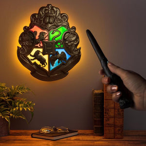 Harry Potter - Officially Licensed Hogwarts Crest Light with Wand Control