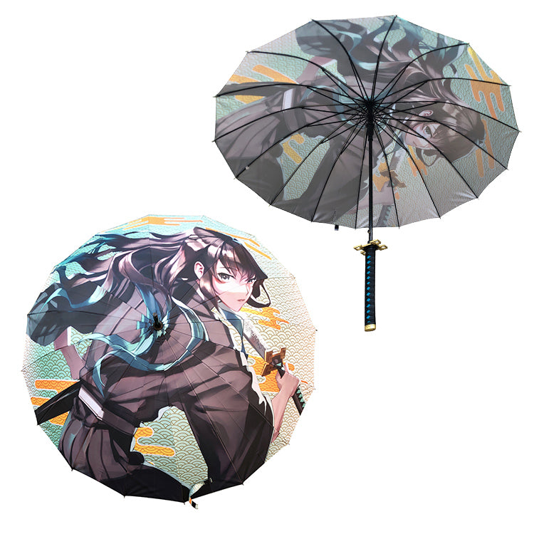 Demon Slayer Muichiro Tokito Katana Umbrella – Mist Hashira Nichirin Sword Design