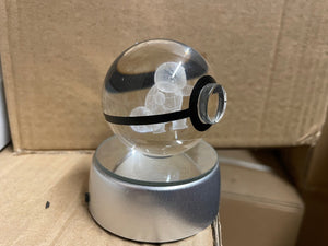 3D Laser Engraved Crystal Ball – Colour-Changing LED Display