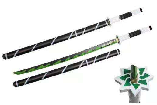 Demon Slayer - Sanemi Shinazugawa Green Nichirin Katana With Sheath - Cosplay Safe Foam