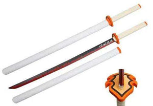 Demon Slayer - Tanjirou Rengoku Nichirin Katana With Sheath - Cosplay Safe Foam