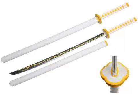 Demon Slayer - Zenitsu Agatsuma Yellow Nichirin Katana With Sheath - Cosplay Safe Foam