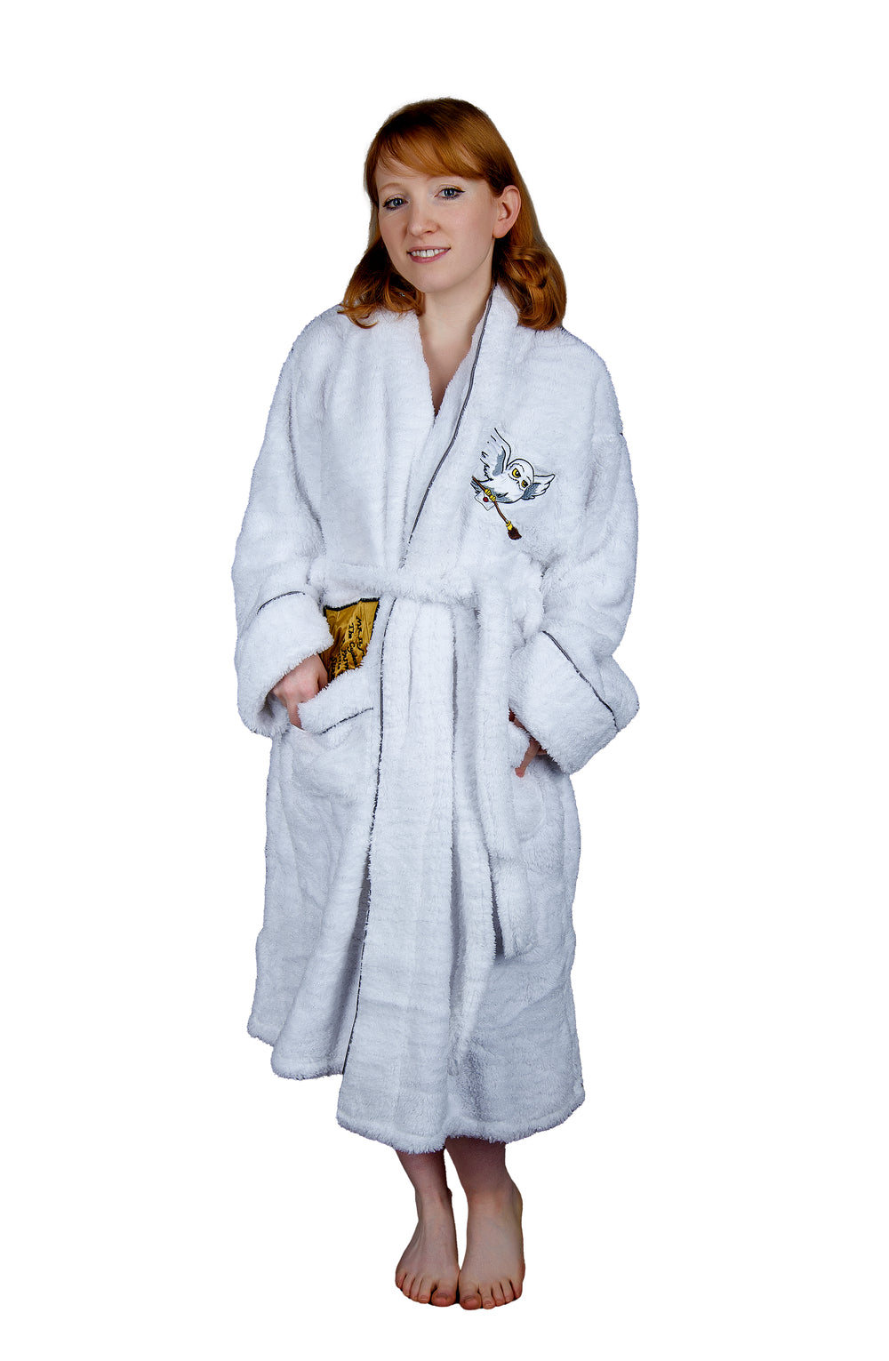 Harry Potter: Hedwig Ladies Sparkly Fleece Hoodless Robe