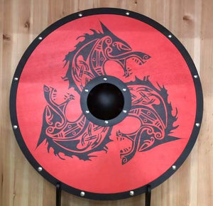 Drakkar Viking Wood Shield (Red)