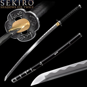 Sekiro: Shadows Die Twice - Black Mortal Blade Hand Forged Clay Tempered Katana