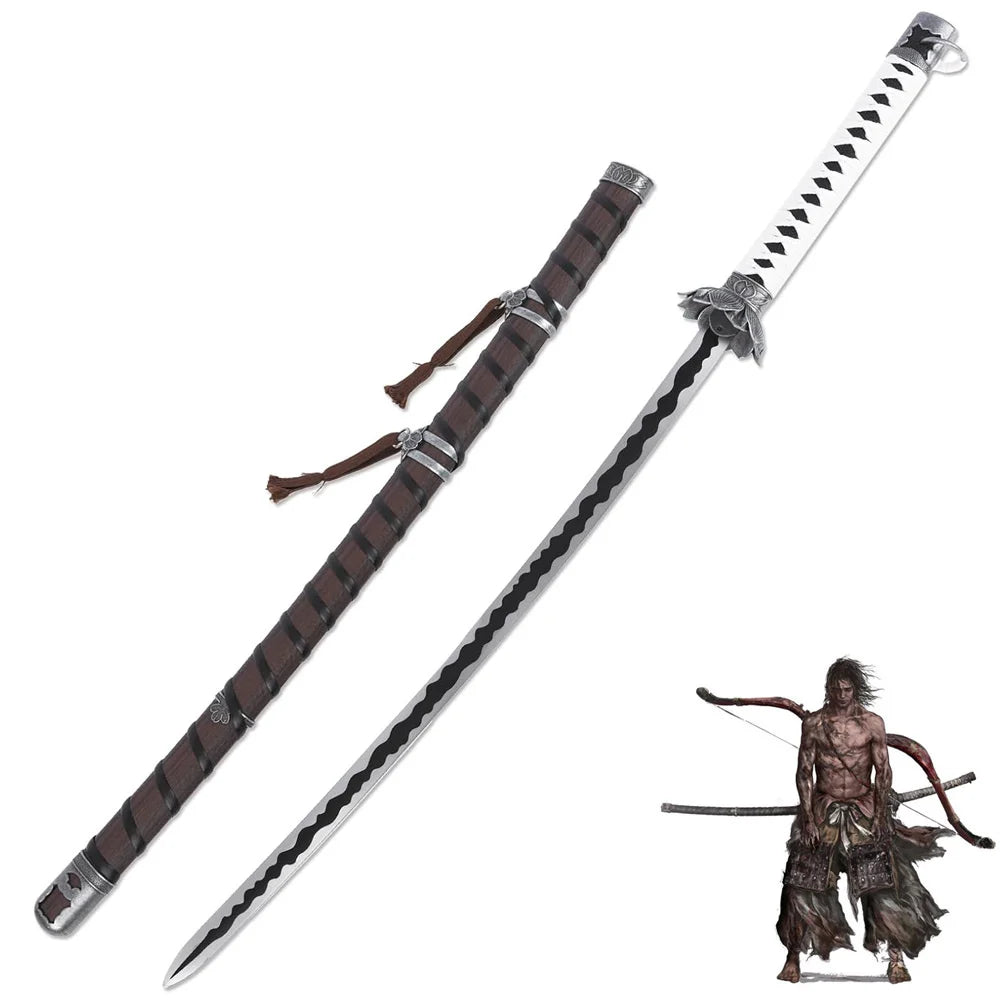 Sekiro - White Lotus Sword - Genichiro Ashina Mortal Blade Display (Straight Blade) Katana
