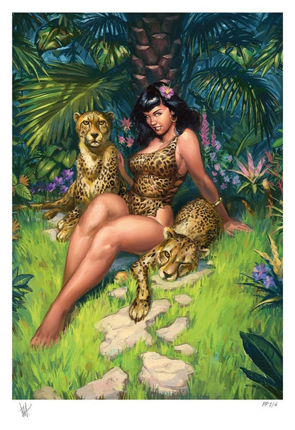 Jungle Bettie - Limited Edition Official Bettie Page Fine Art Print