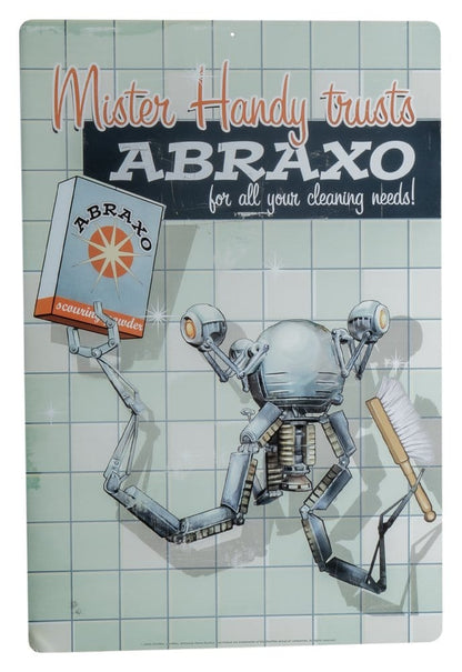 Fallout - Official Mr Handy Trusts Abraxo Metal Sign