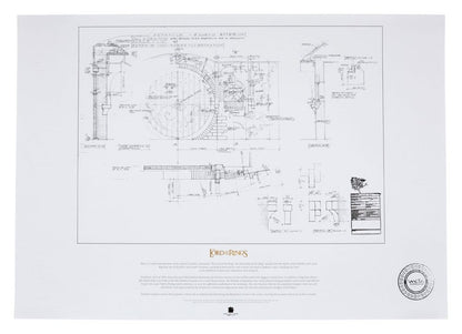 The Lord of the Rings - Bag End Blueprint Official Weta Workshop Art Print