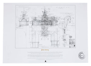 The Lord of the Rings - The Stable of Edoras Blueprint Official Weta Workshop Fine Art Print