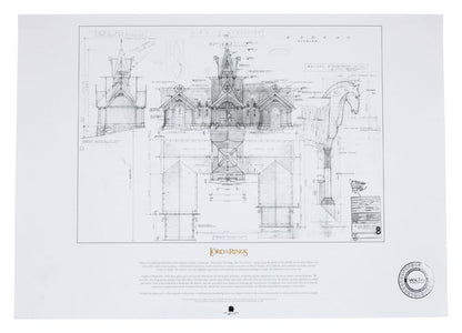 The Lord of the Rings - The Stable of Edoras Blueprint Official Weta Workshop Fine Art Print