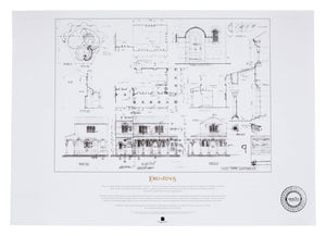 The Lord of the Rings - The Courtyard of Minas Tirith Blueprint Official Weta Workshop Fine Art Print