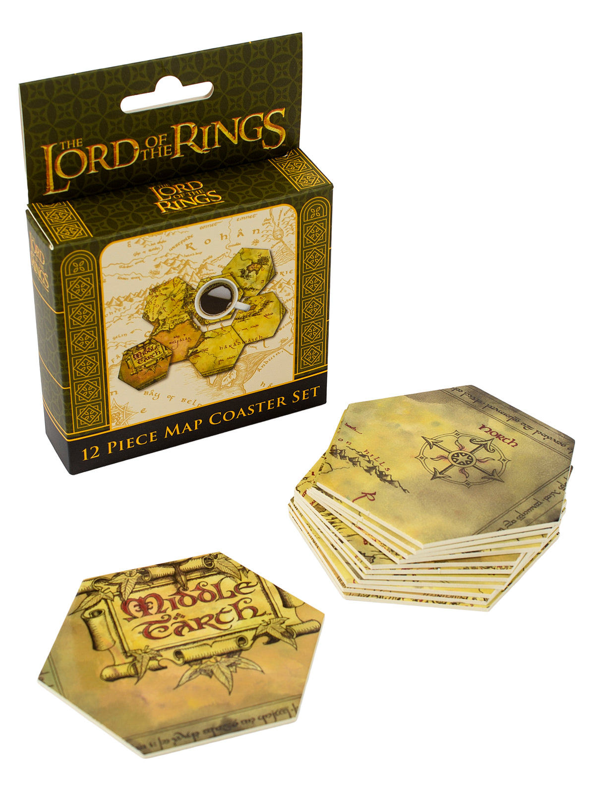 Lord of the Rings: Middle Earth Hex Map Coasters